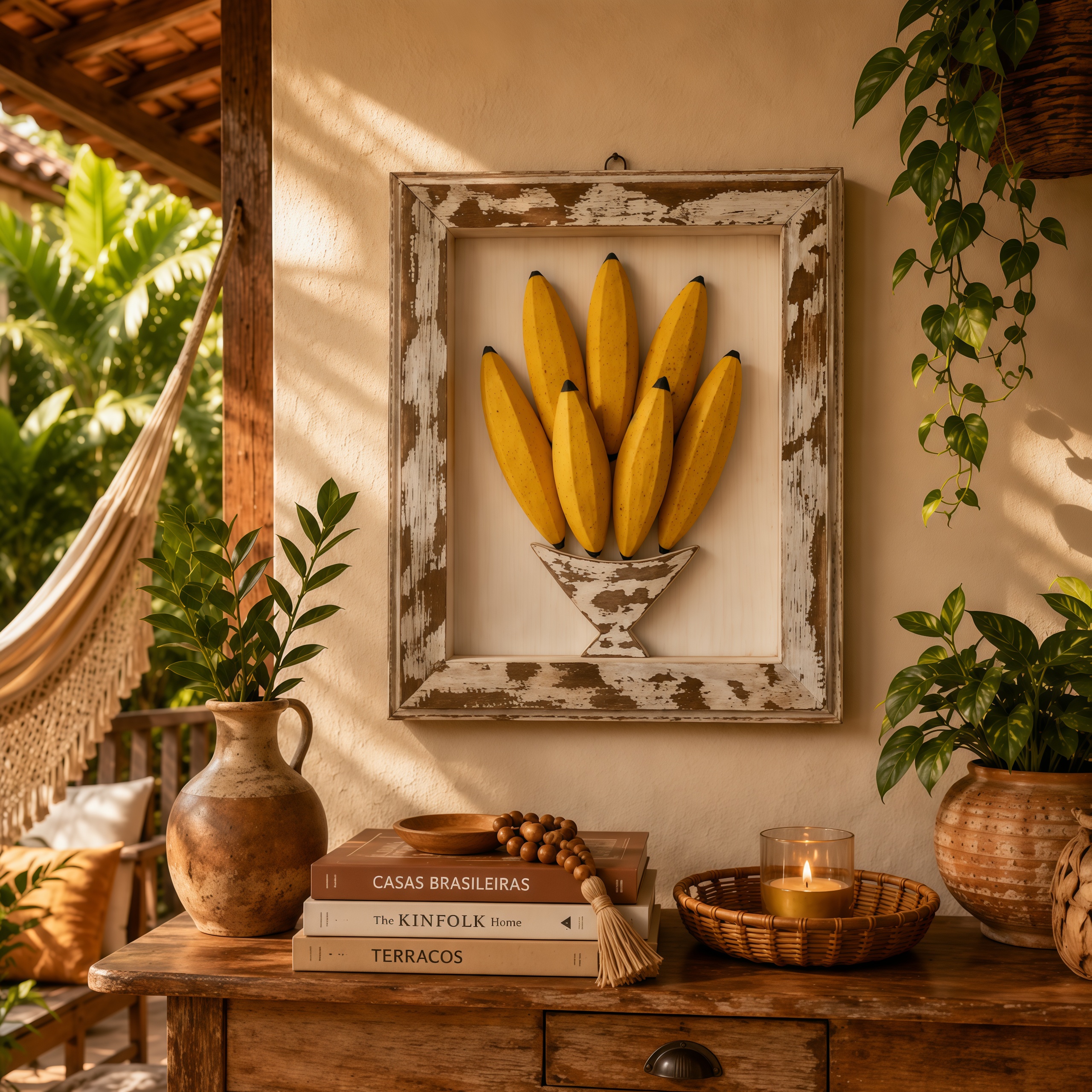 Quadro de Madeira de Banana