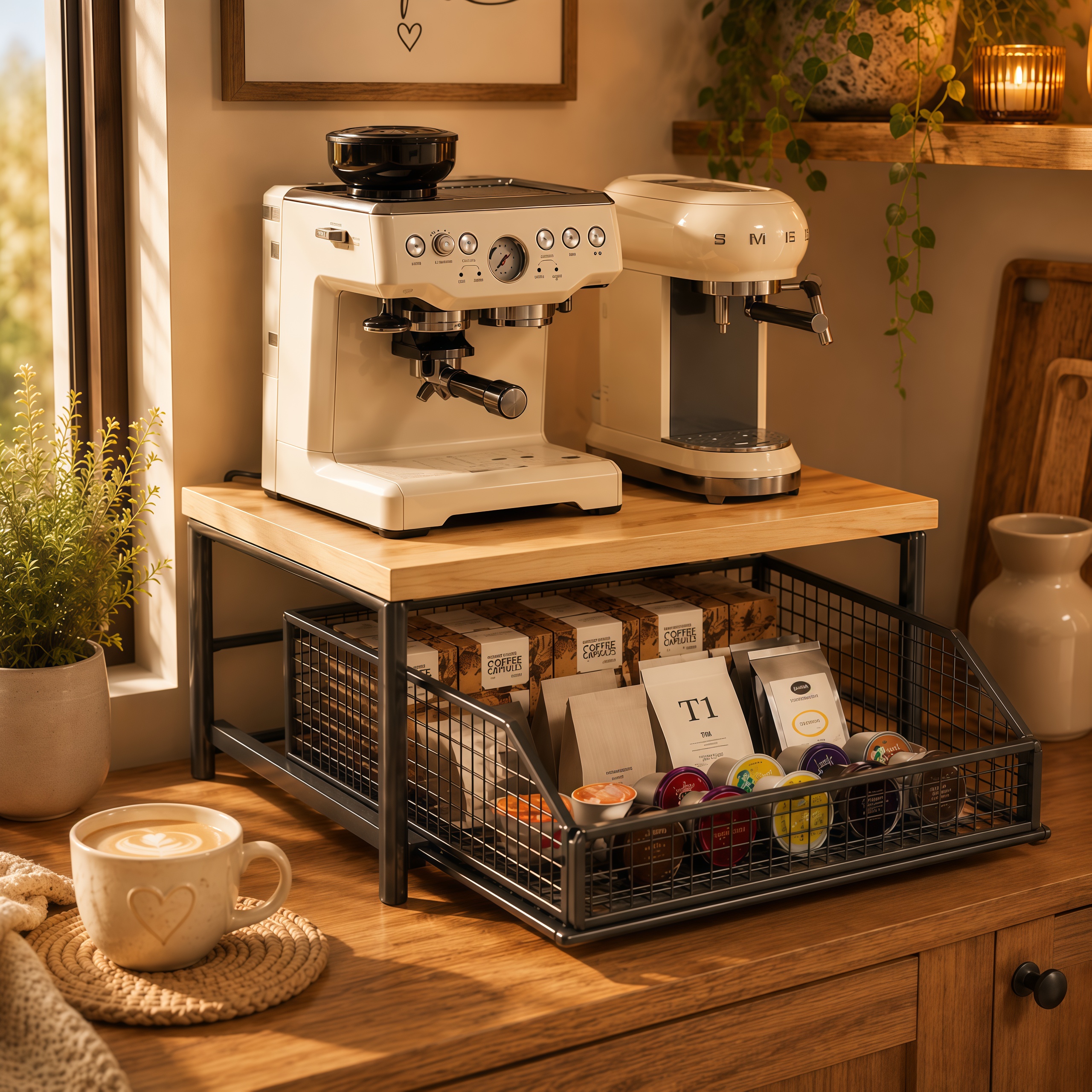 Suporte Organizador Multiuso para Cafeteira, Micro-ondas e Impressora - Gaveta Industrial