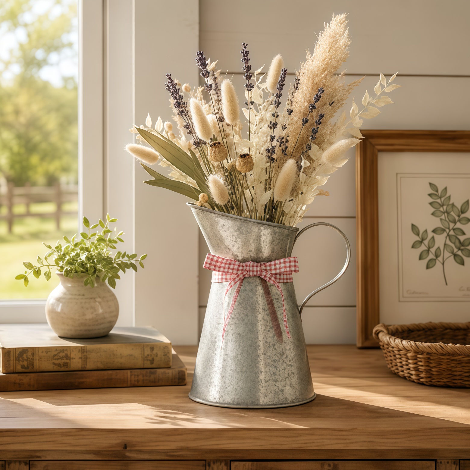 Jarra Galvanizada - Tamanho Médio - Decoração Vintage