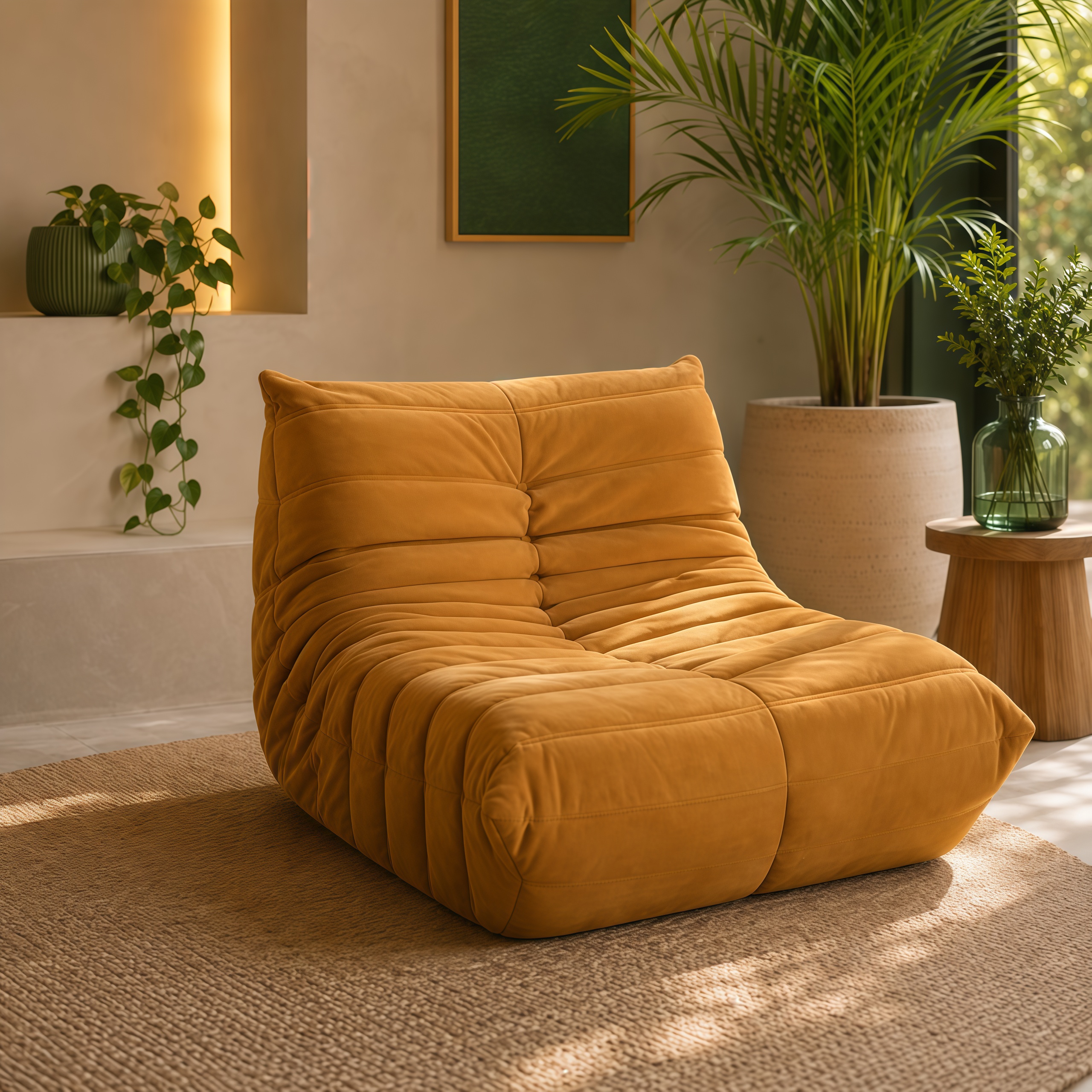 Sofá Puff Veludo Ergonômico - Conforto