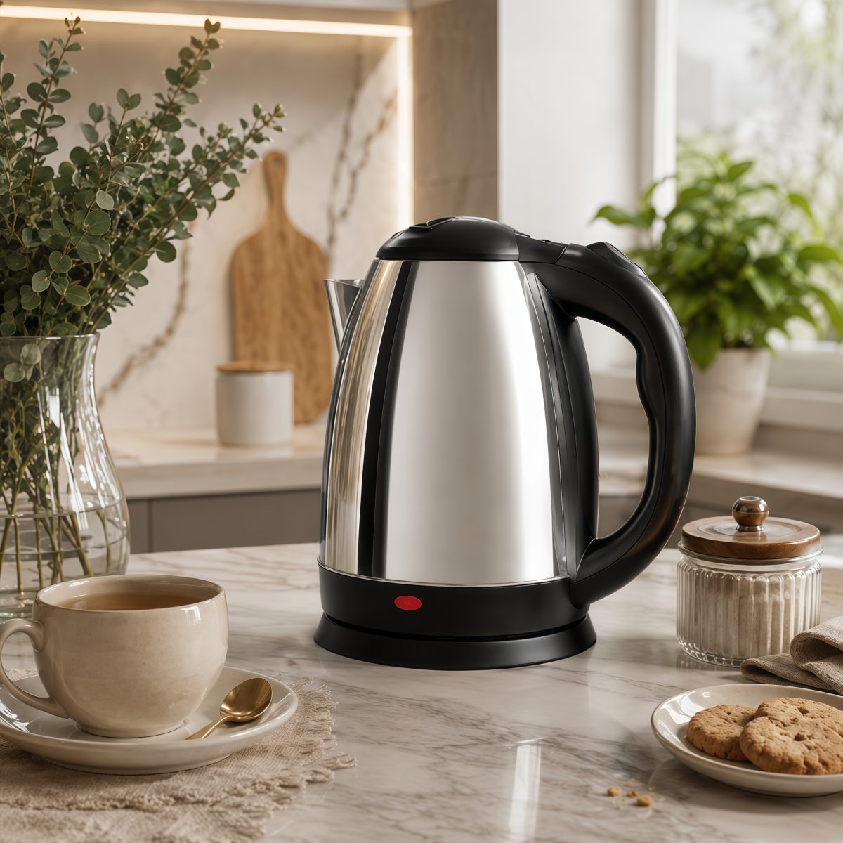 Chaleira Elétrica Térmica com Tampa Inox 1,8L