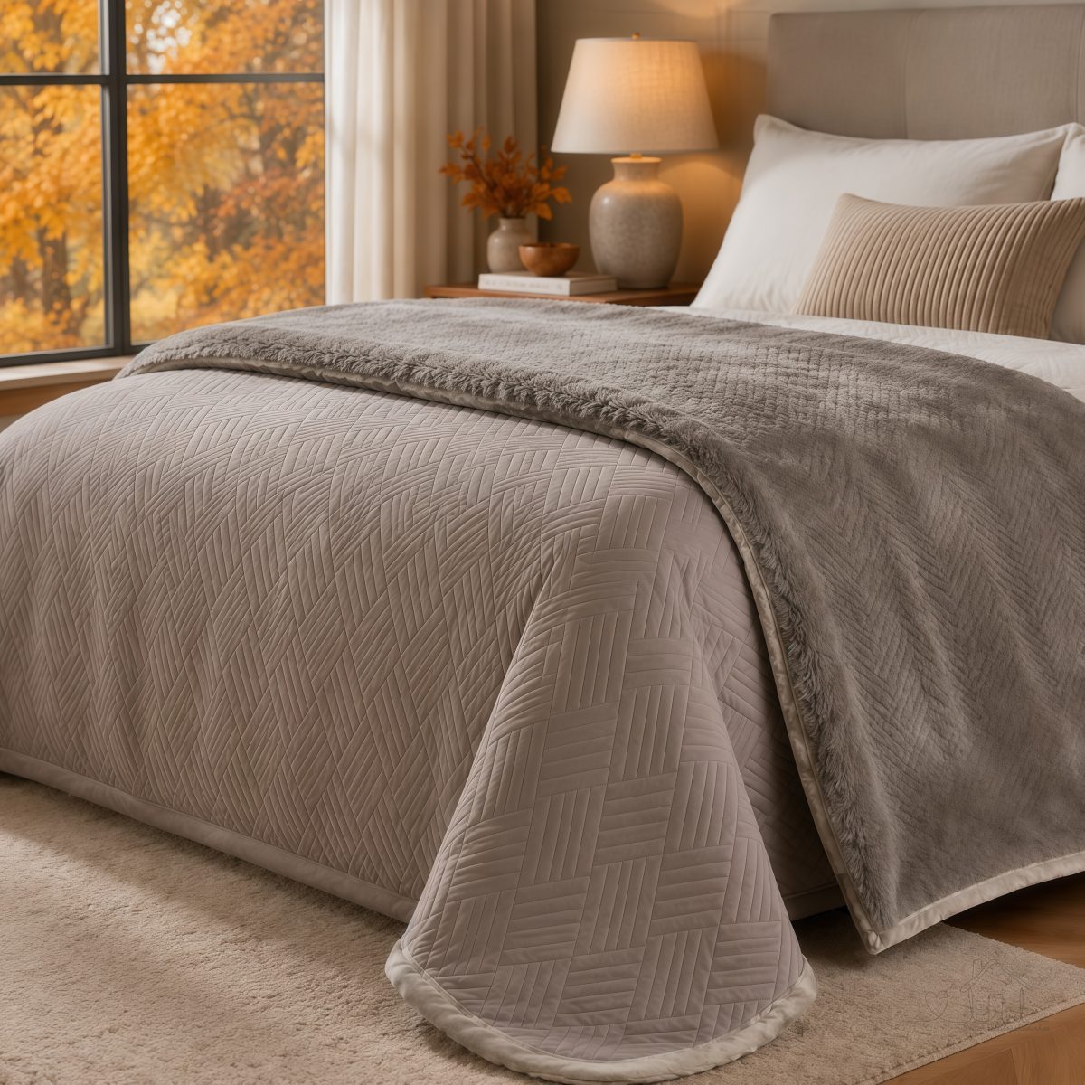 Cobre Leito Queen Aveludado com Manta Soft Dupla Face 270X250