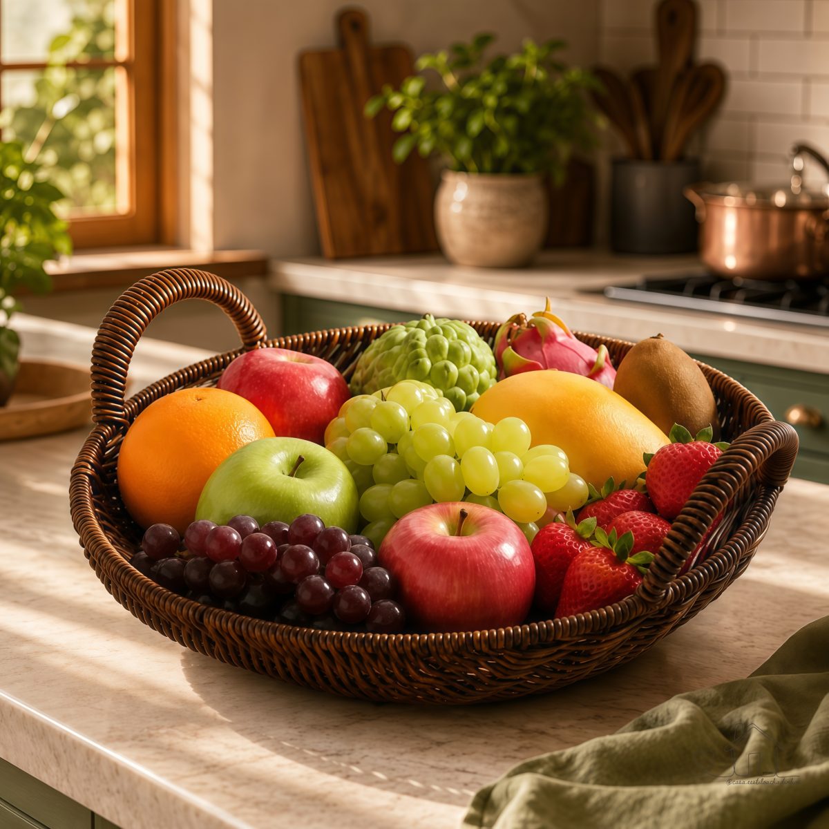 Fruteira Centro de Mesa Decorativa Rustica para Servir Pães