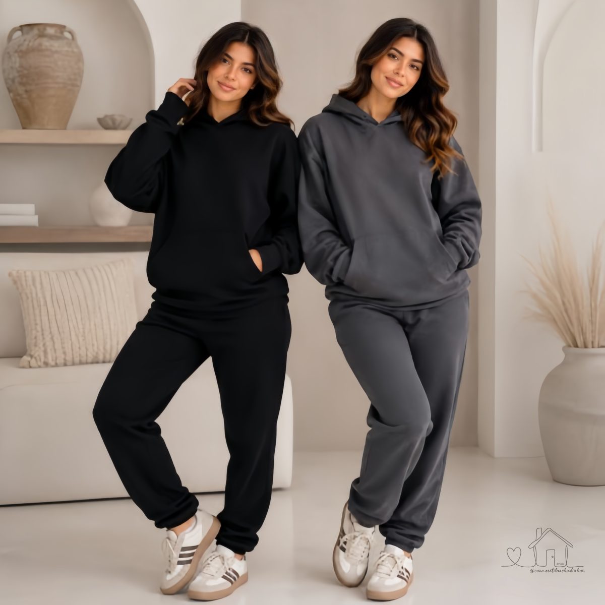 Conjuntos de Moletom Feminino Flanelado - Não dá Bolinha - Kit 2 unidades