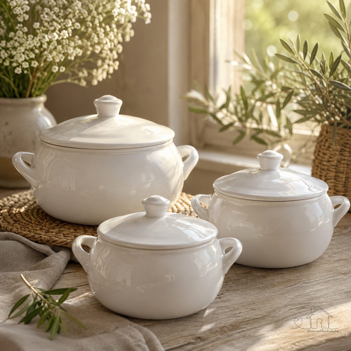 Kit Conjunto 3 Sopeiras Porcelana Louça - Sopas/ Caldo/ Feijoada