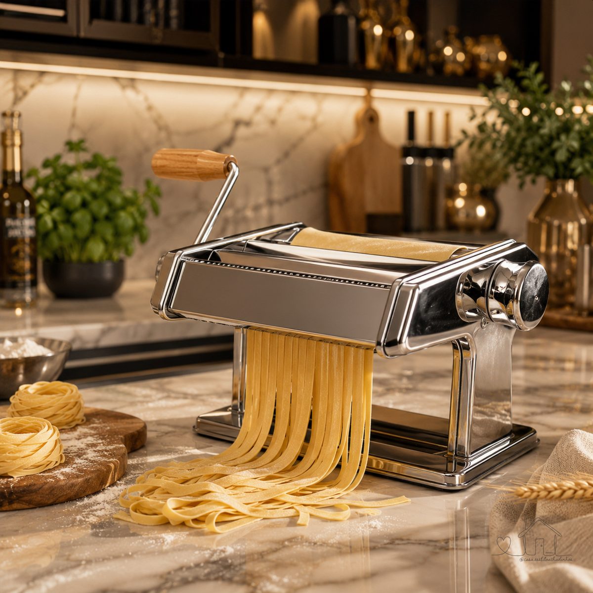 Máquina De Macarrão Manual Inox Mama Mia 3 Tipos De Massa Cilindro Ajustável Fazer Massa Caseira Fresca Resistente Durável Uso Doméstico Profissional