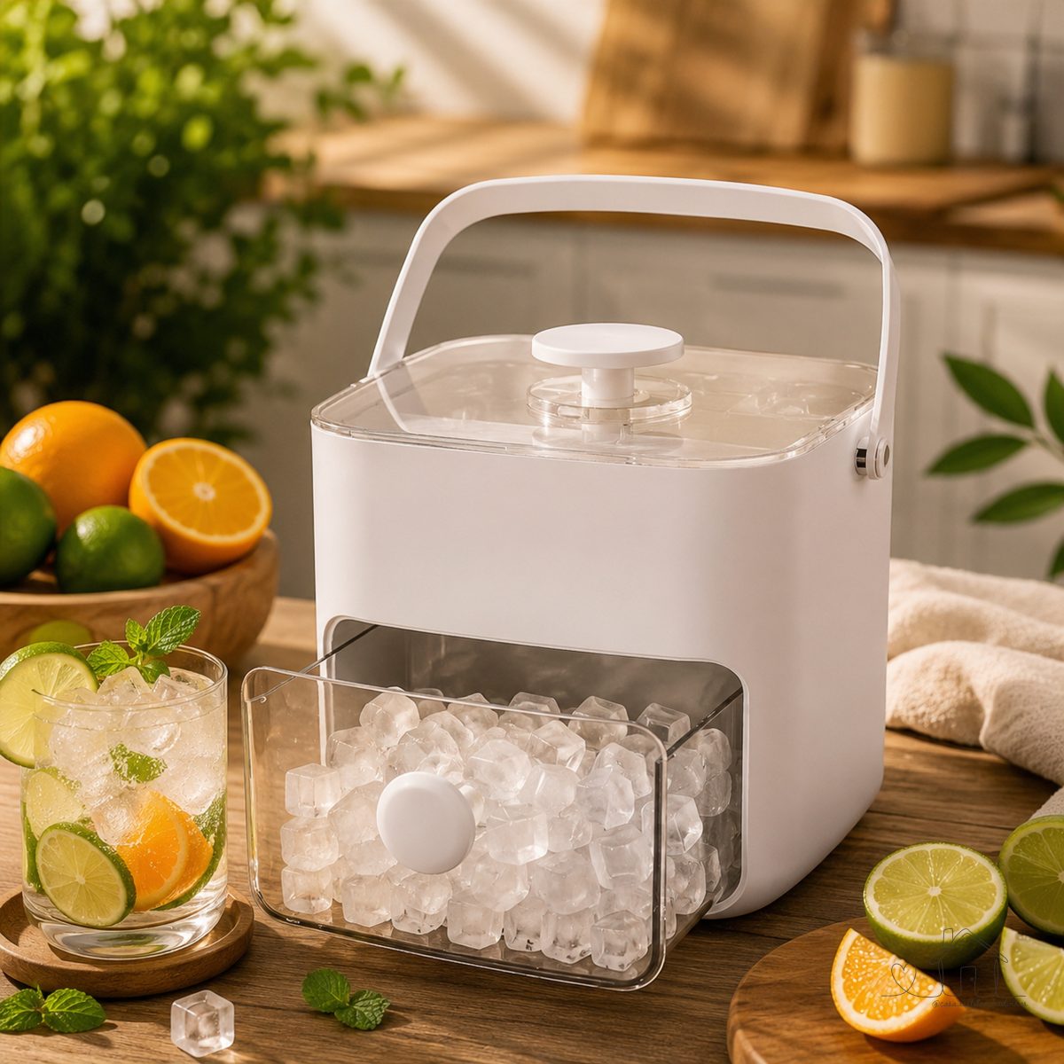 Forma De Gelo Caixa Dispenser Molde Gelo 2 Em 1 Forma Gaveta