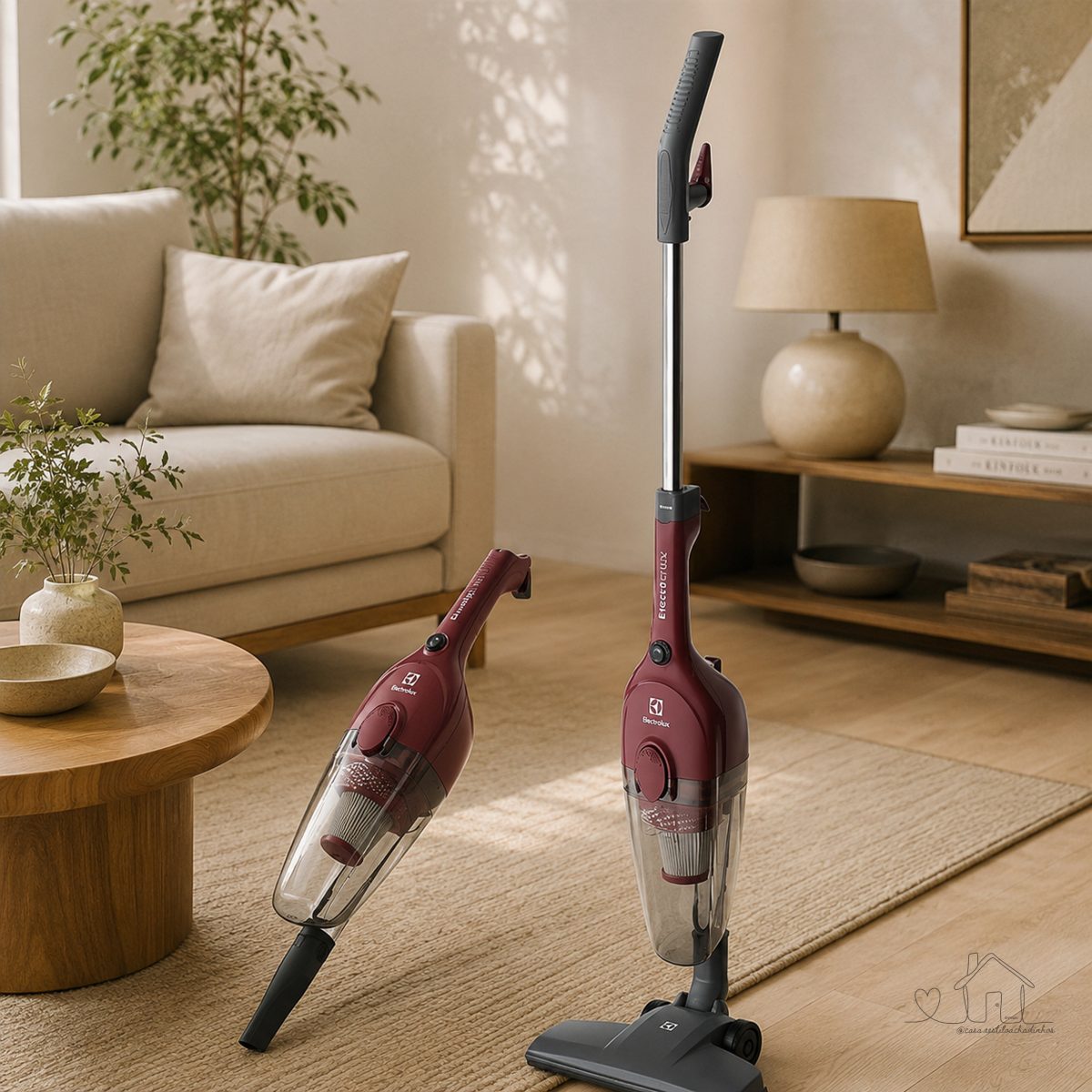 Aspirador De Pó Vertical Com Fio Portátil De Mão 2 Em 1 1100W De Potencia Com Cabo Elétrico De 5 Metros E 1,2 Litros De Capacidade Com Filtro Hepa Electrolux STK13 Vermelho