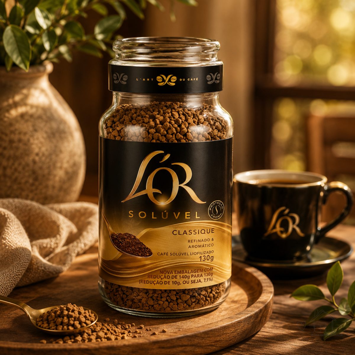 Café Solúvel L'OR Classique | Pote de Vidro, 130g
