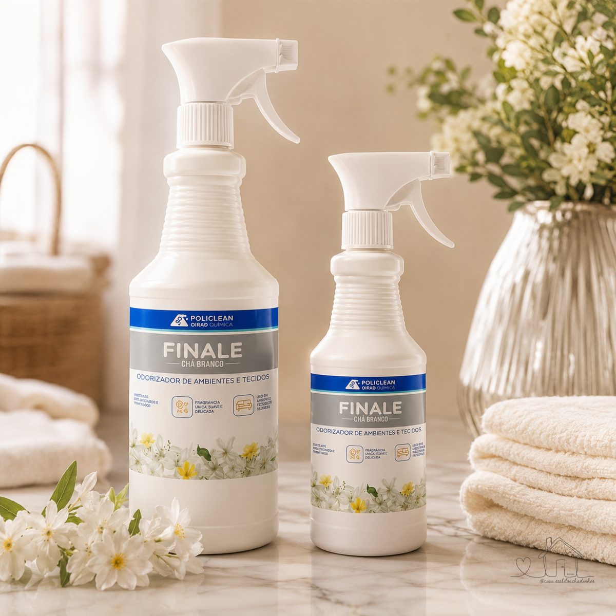 Finale Chá Branco "Cheiro De Rico" - Finalizador Aromatizante Ambientes e Estofados 500ml e 1 Litro