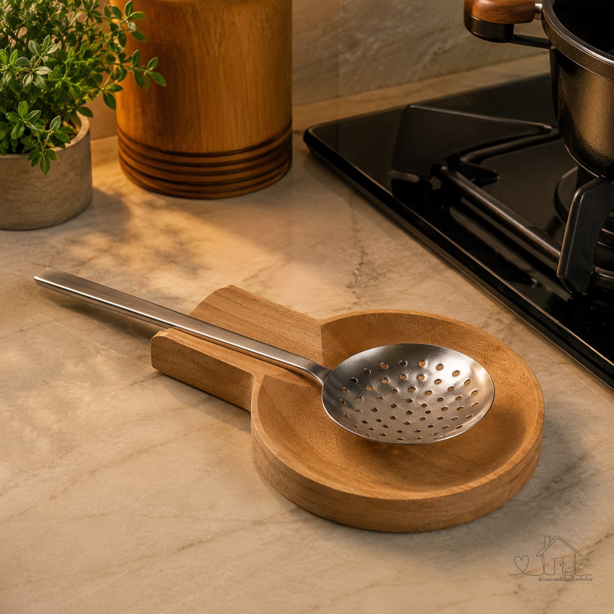 Descanso para Colher Wolff 15,5cm x 11cm x 2cm Bambu