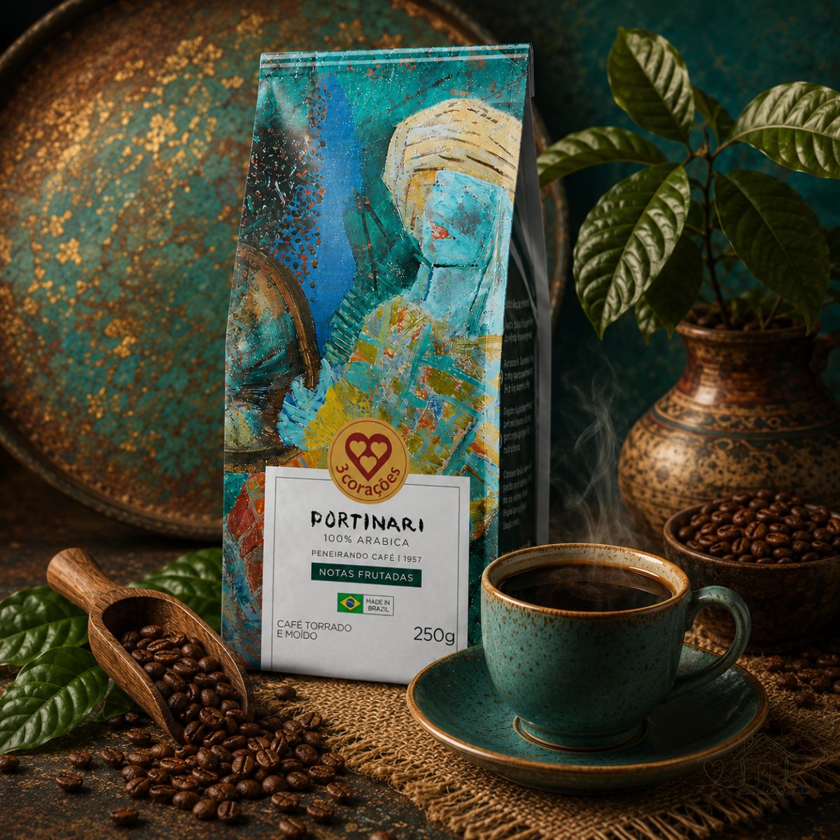 3 Corações Café Torrado e Moído Gourmet Portinari, Notas Frutadas, 250G