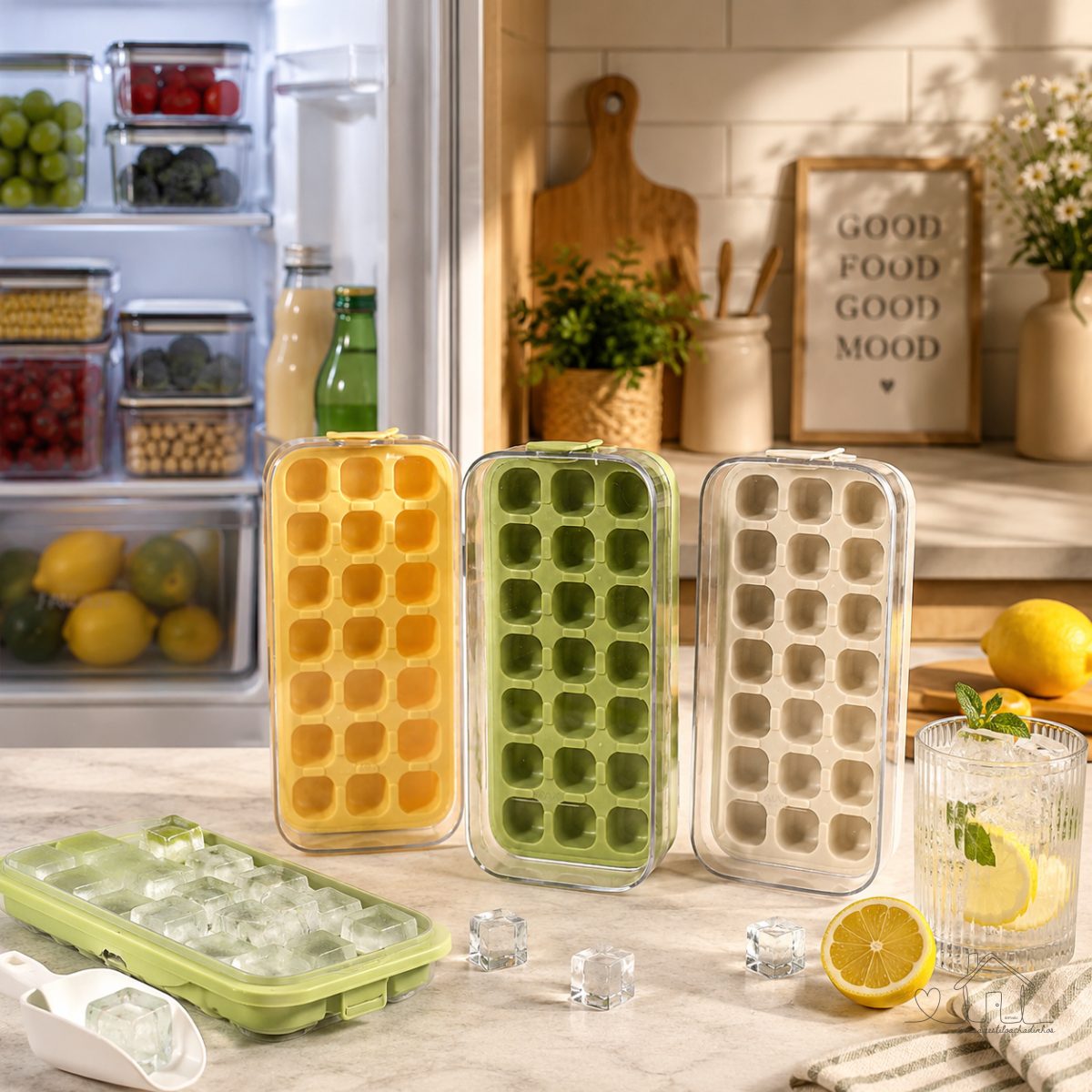 Forma de Gelo Silicone Bandeja 21 Cubos