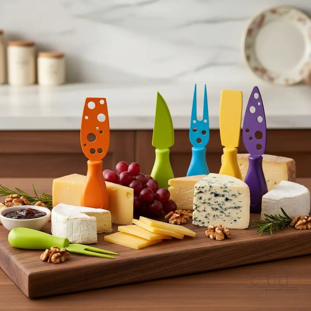 Conjunto Jogo P/ Cortar Queijo 5 Peças Kit Faca Aperitivo