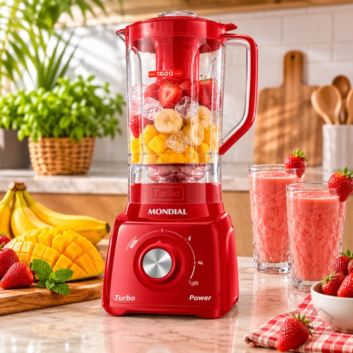 MONDIAL Liquidificador Turbo Power 550W, 110V, Vermelho, 1,6L - L-99 FR