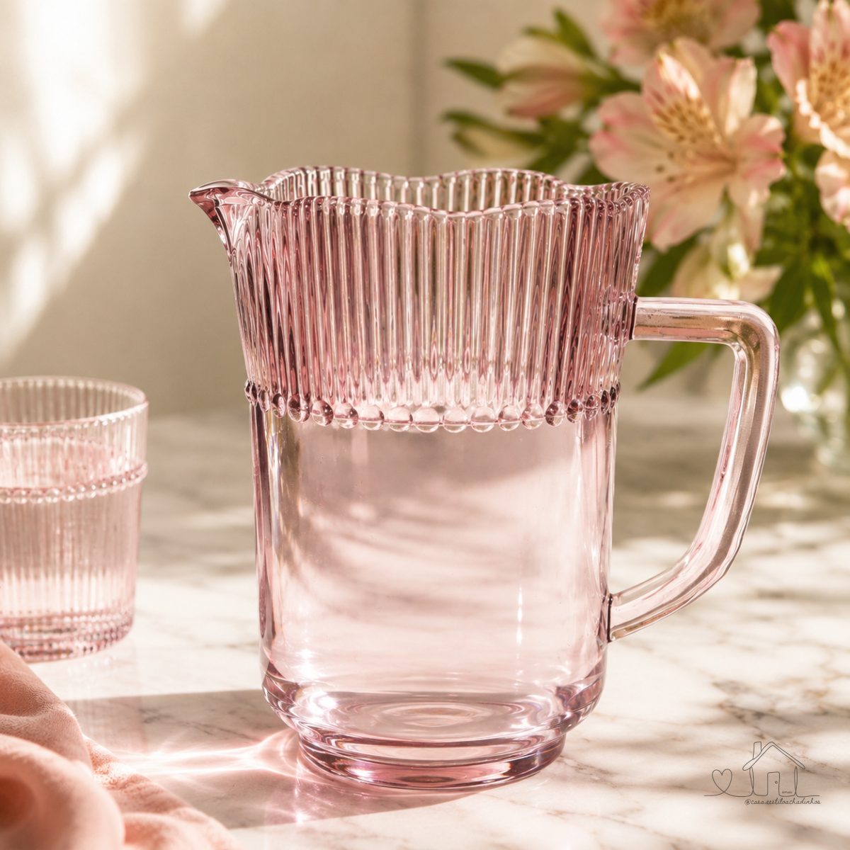Jarra De Vidro Linx Rosa 1,25L