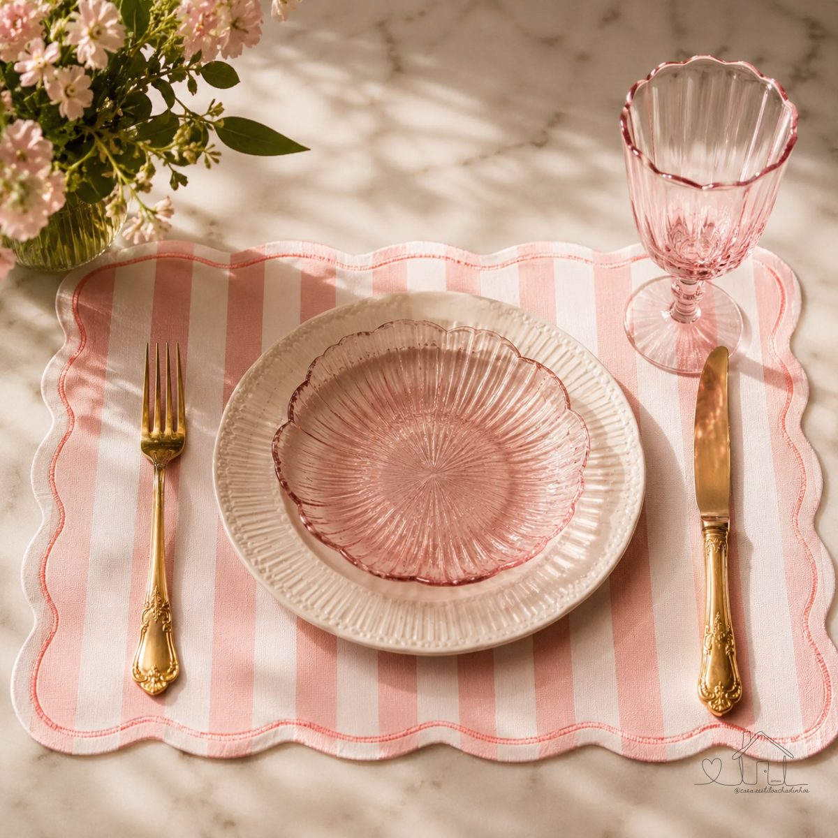 Lugar Americano Alinhare 43,5cm x 28,5cm Rosa PVC