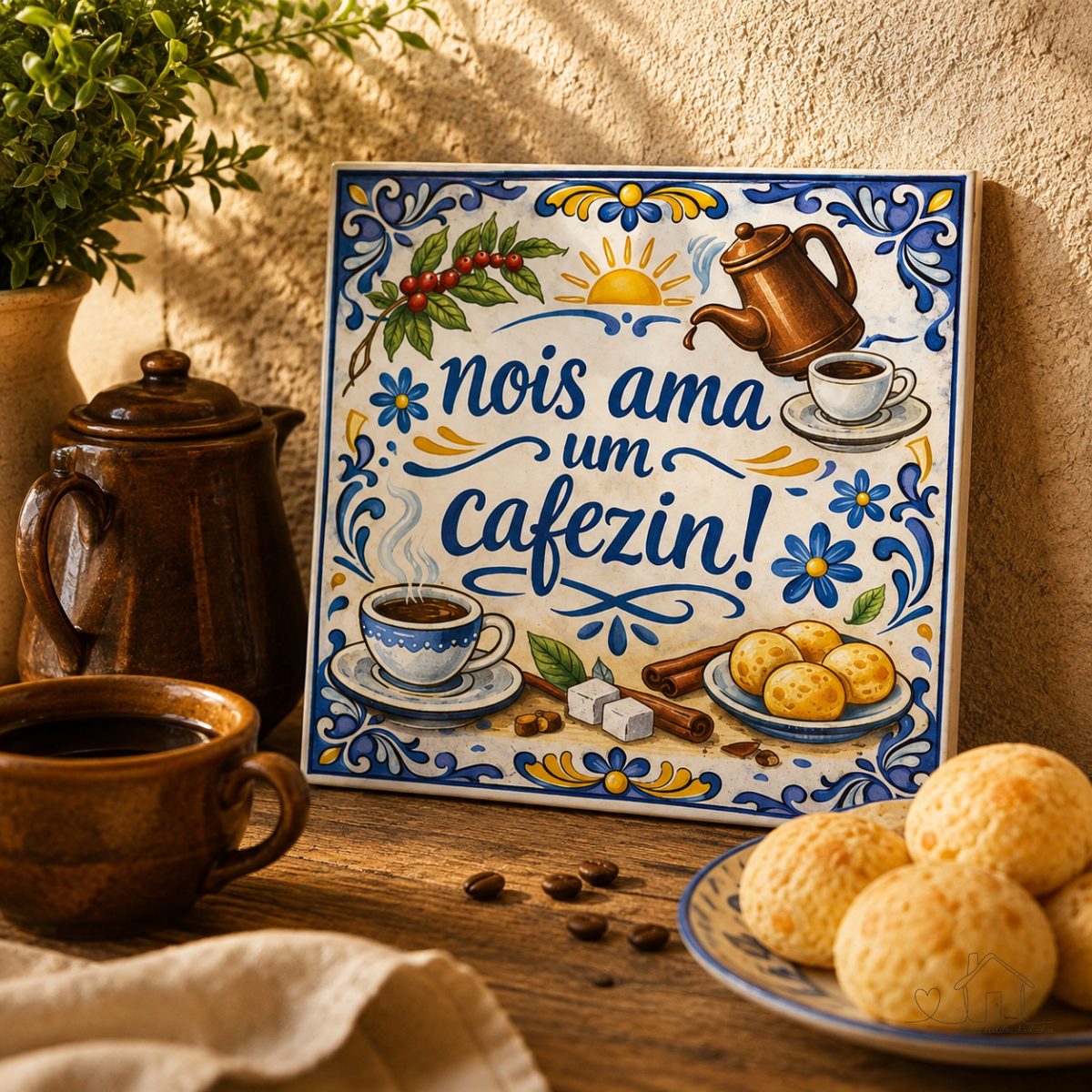 Azulejo Decorativo Mineiro - Nois Ama Um Cafezin - 15x15 Cm