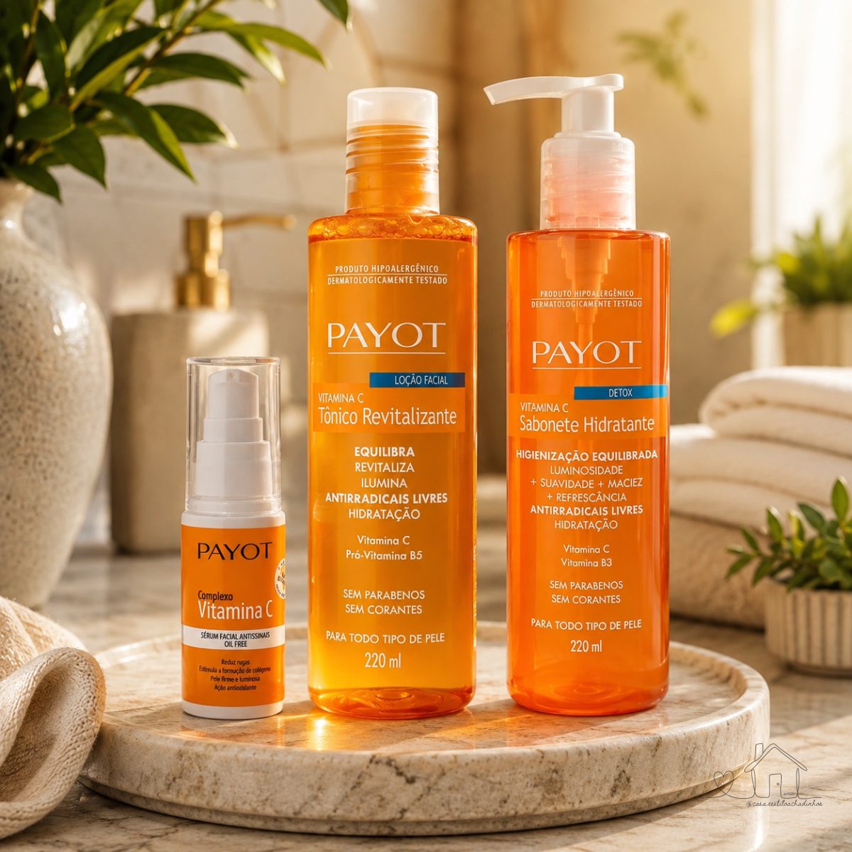 Kit Limpeza Tonificação e Tratamento Facial Vitamina C Payot