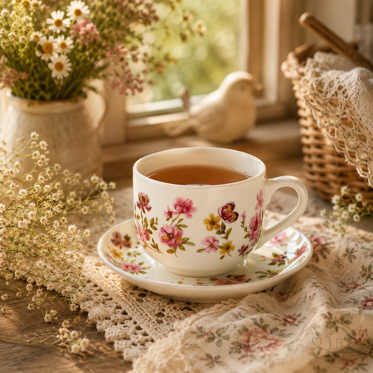 Kit Xícaras de Porcelana com Pires - CAFÉ 90ml  - 6 Unidades - Hauskraft