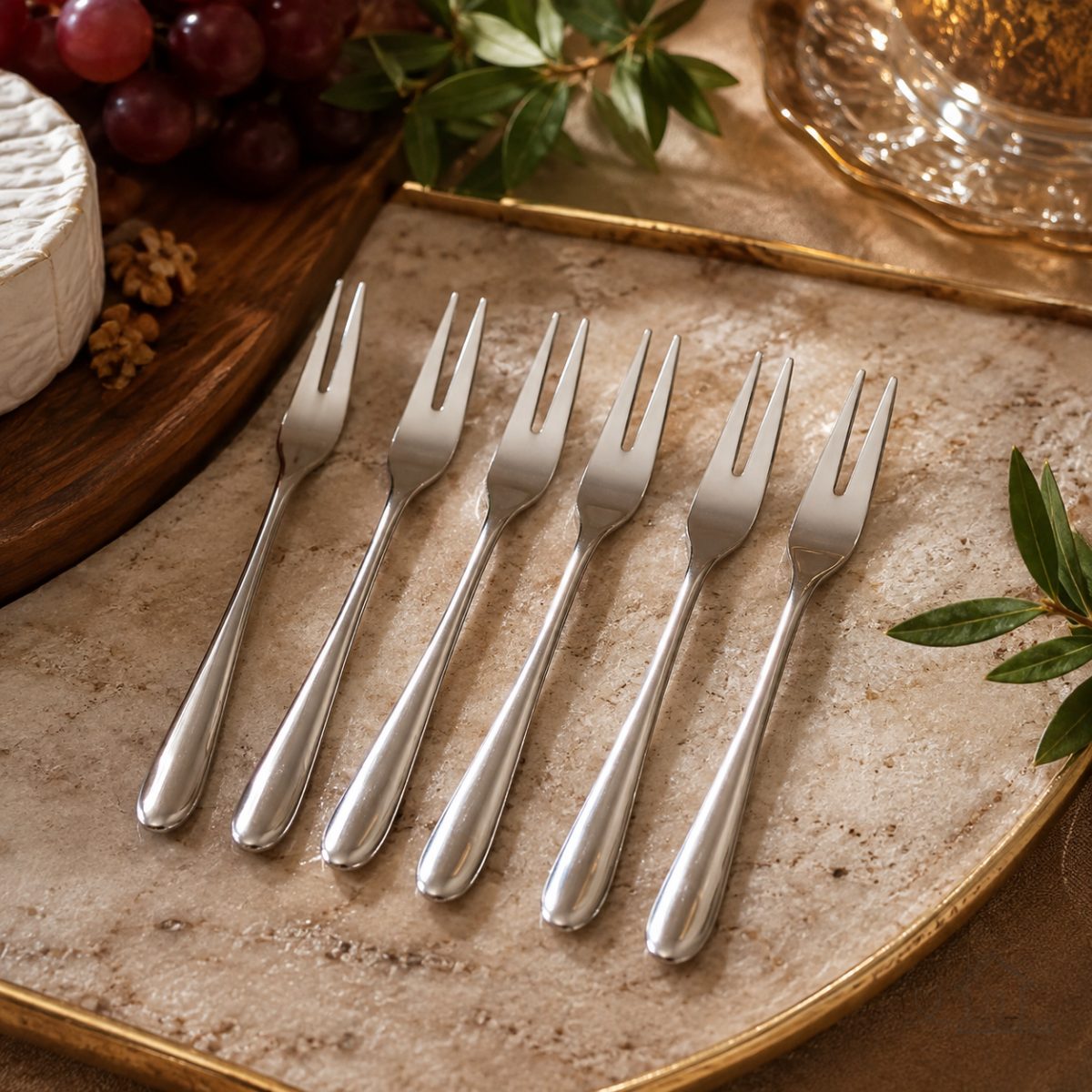 Kit 6 Garfos para Petiscos Inox Fratelli