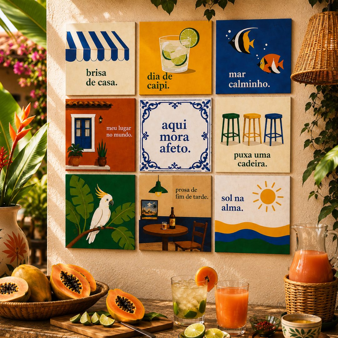 Azulejo Decorativo Estilo Brasileiro com Frases - Unidade