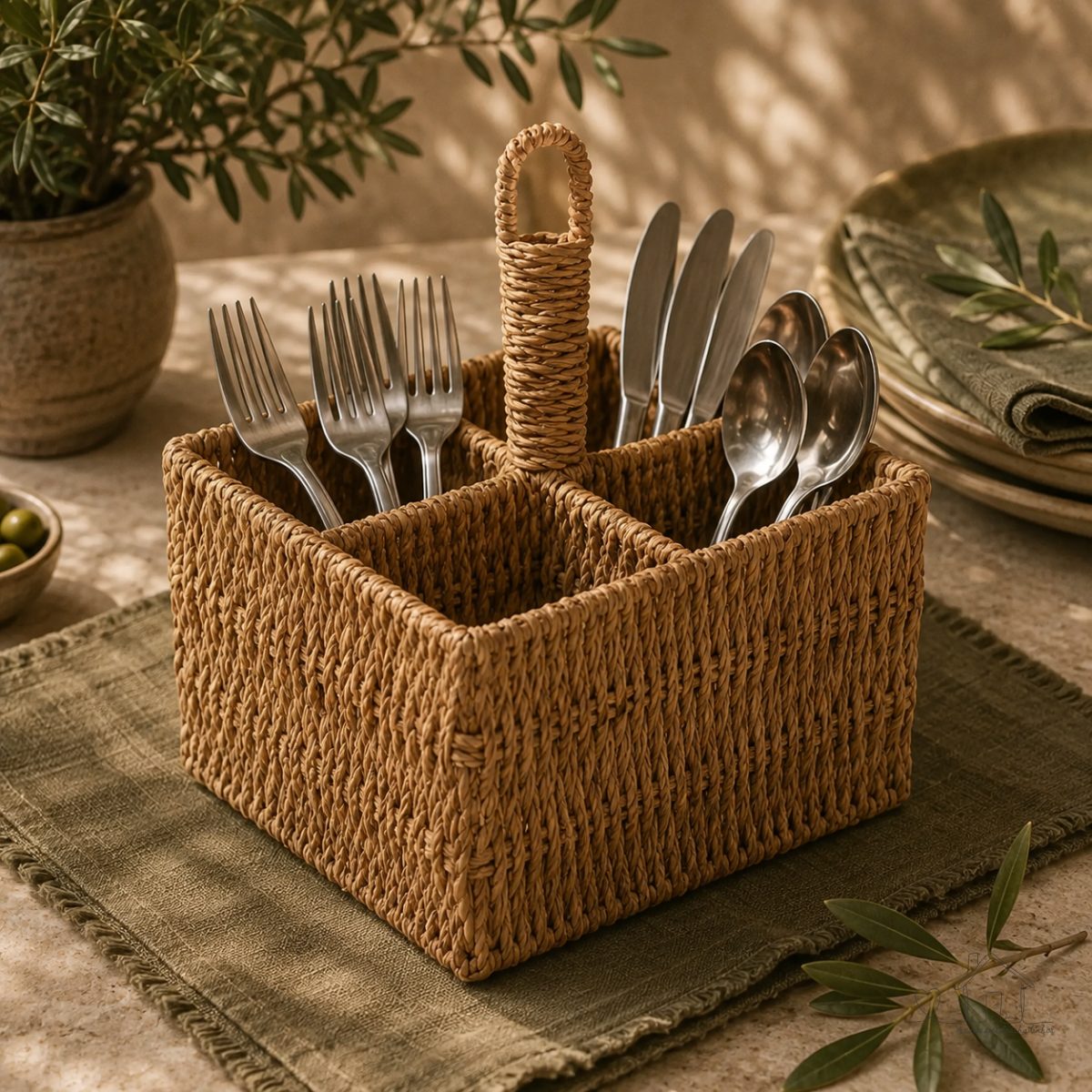 Porta Talheres Sisal 15x20cm