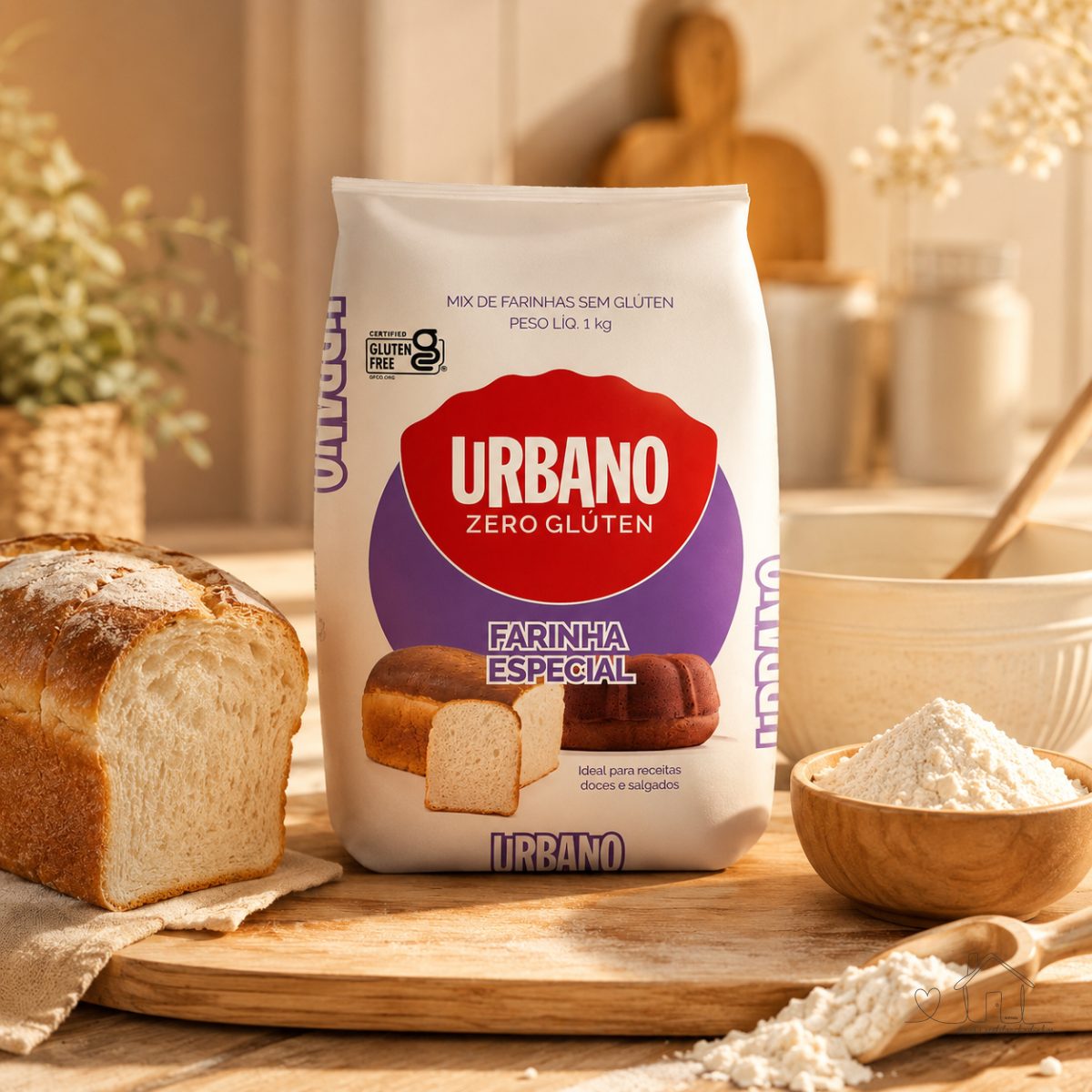 Urbano Farinha Especial Sem Glúten Urbano 1kg | Mix de Farinhas para Pães, Bolos, Tortas e Receitas Doces e Salgadas