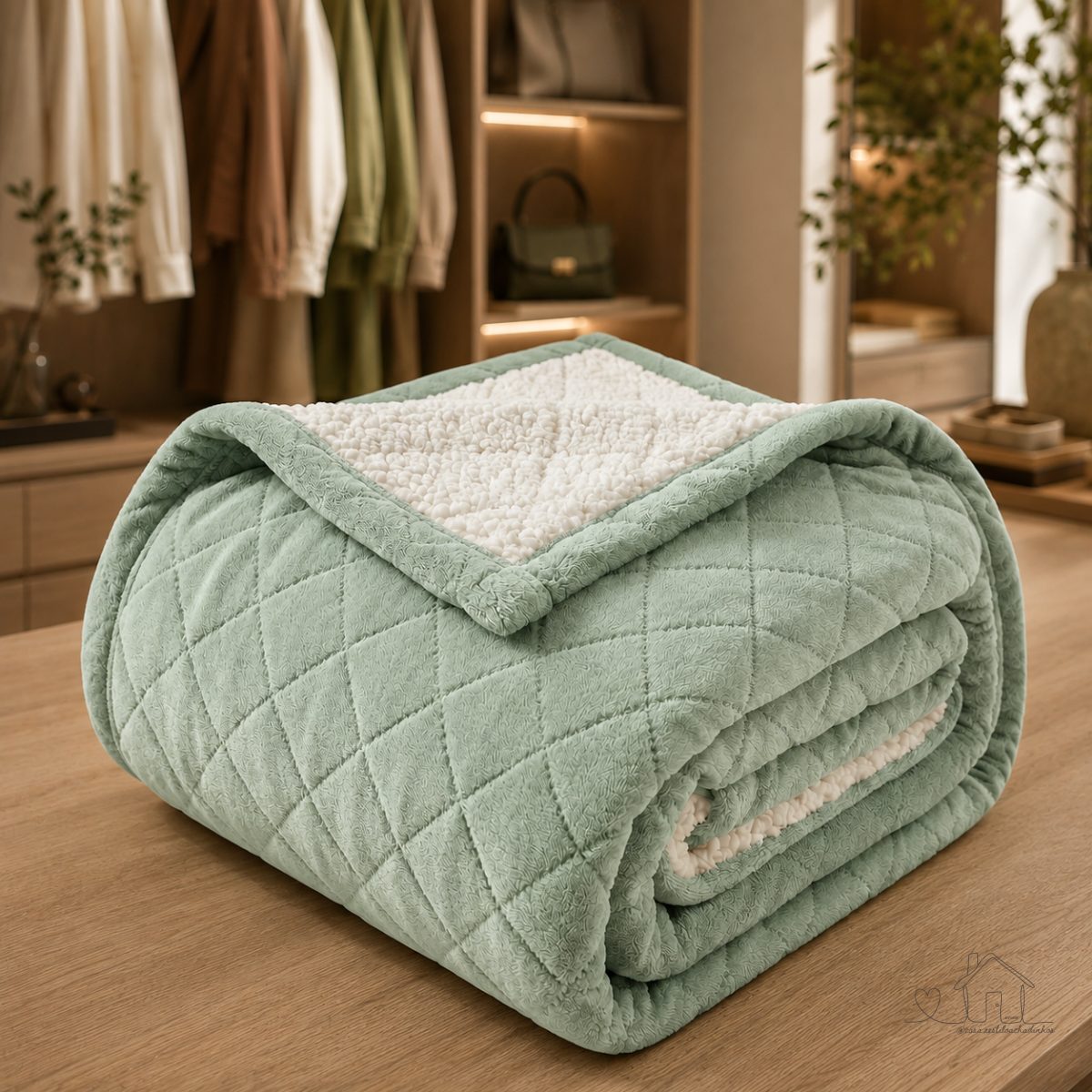 Manta Cobertor Dupla Face 320g/m² Flannel Sherpa Lã de Carneiro