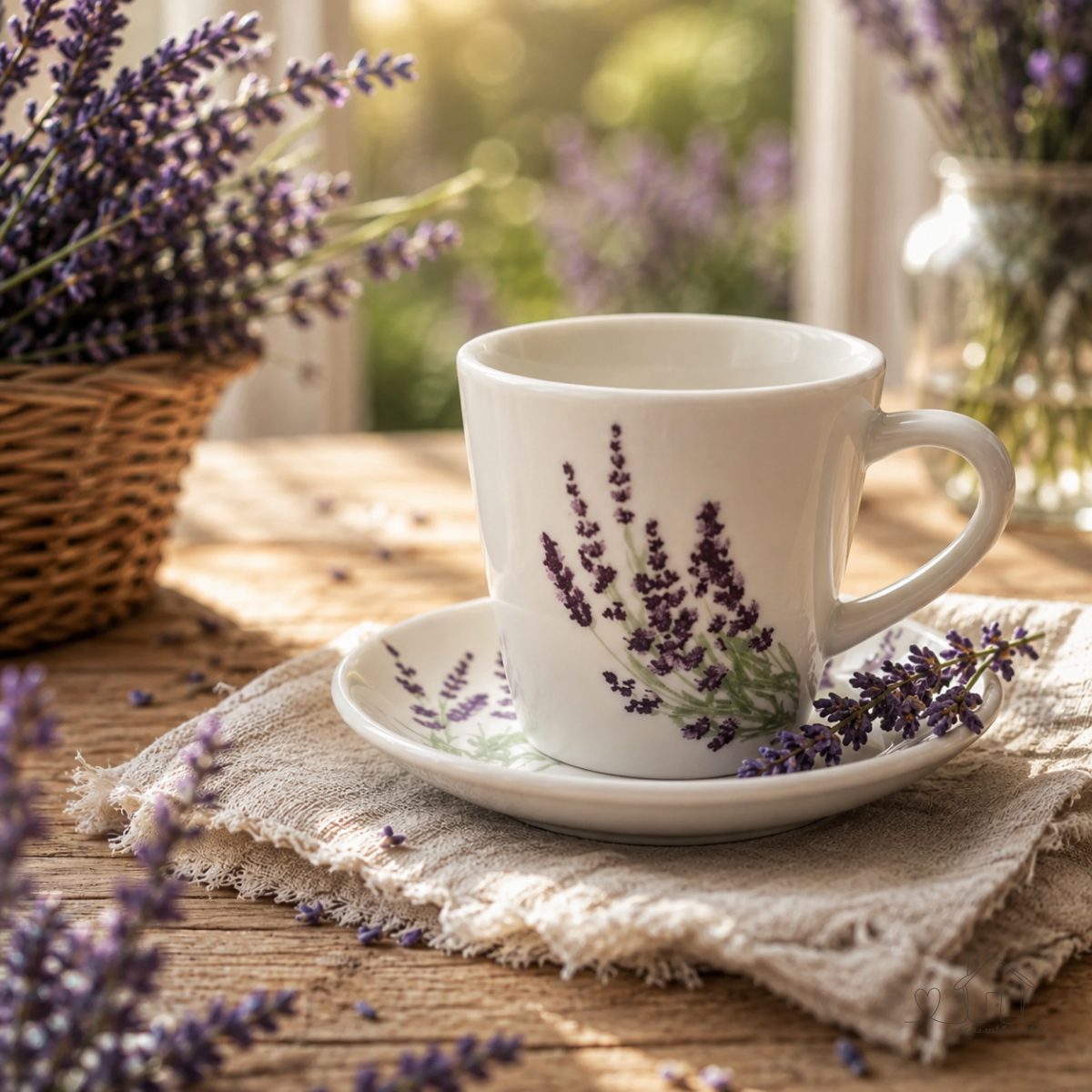 Jogo Xícara com Pires (2 unidades) Porcelana Lavanda