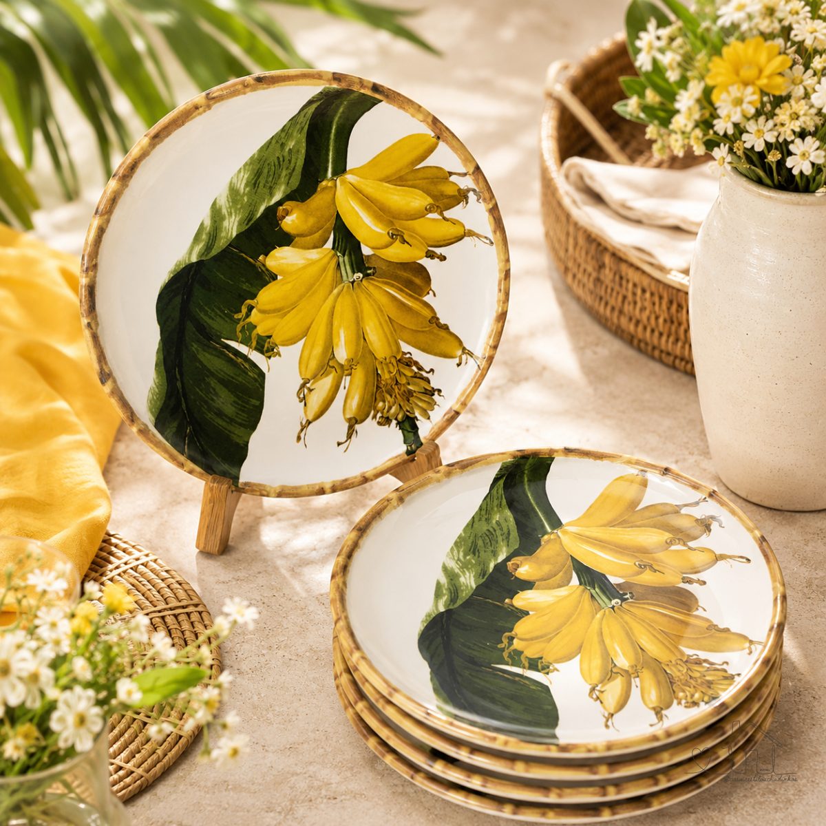 Conjunto 8 Pratos de Sobremesa Banana Maison Blanche