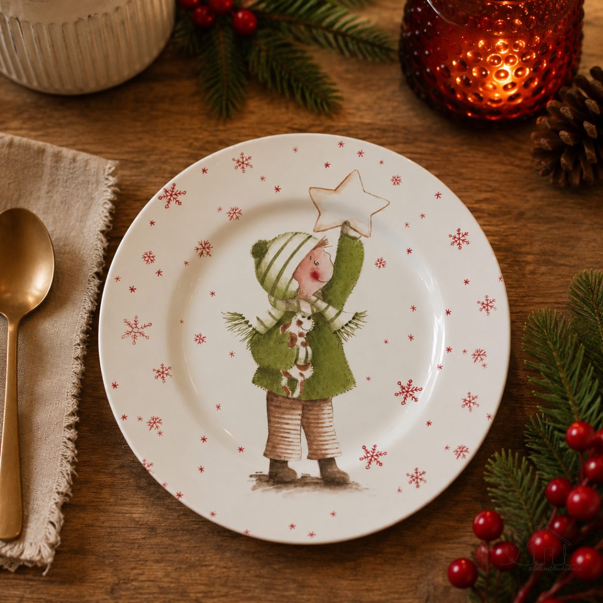 Conjunto de 6 Pratos Sobremesa Sweet Christmas - Alleanza