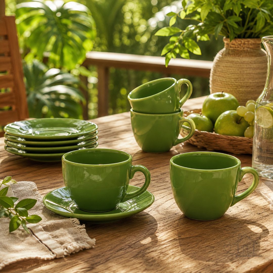 Conjunto de 6 Xícaras de Café Prime Verde