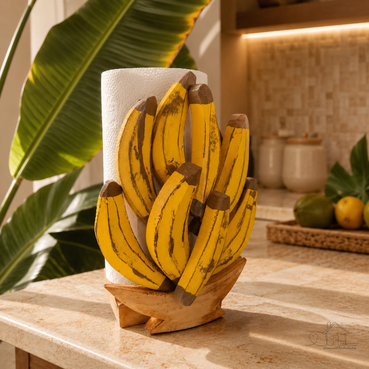Porta Guardanapo Madeira Tratada - Bananas