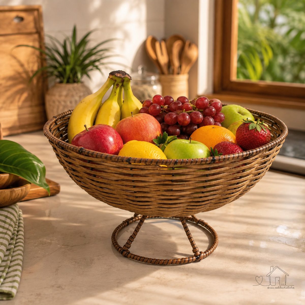 Fruteira Junco de Mesa - COR AVELÃ