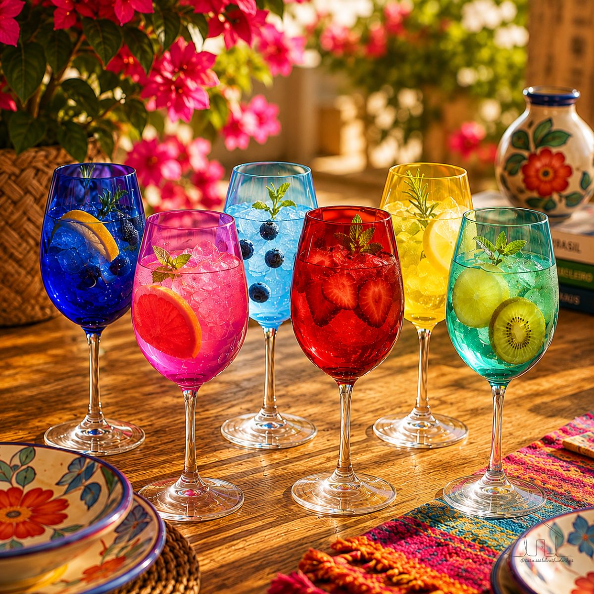 Taça Cristal Gastro Agua 580ml Coloridas 6un Bohemia