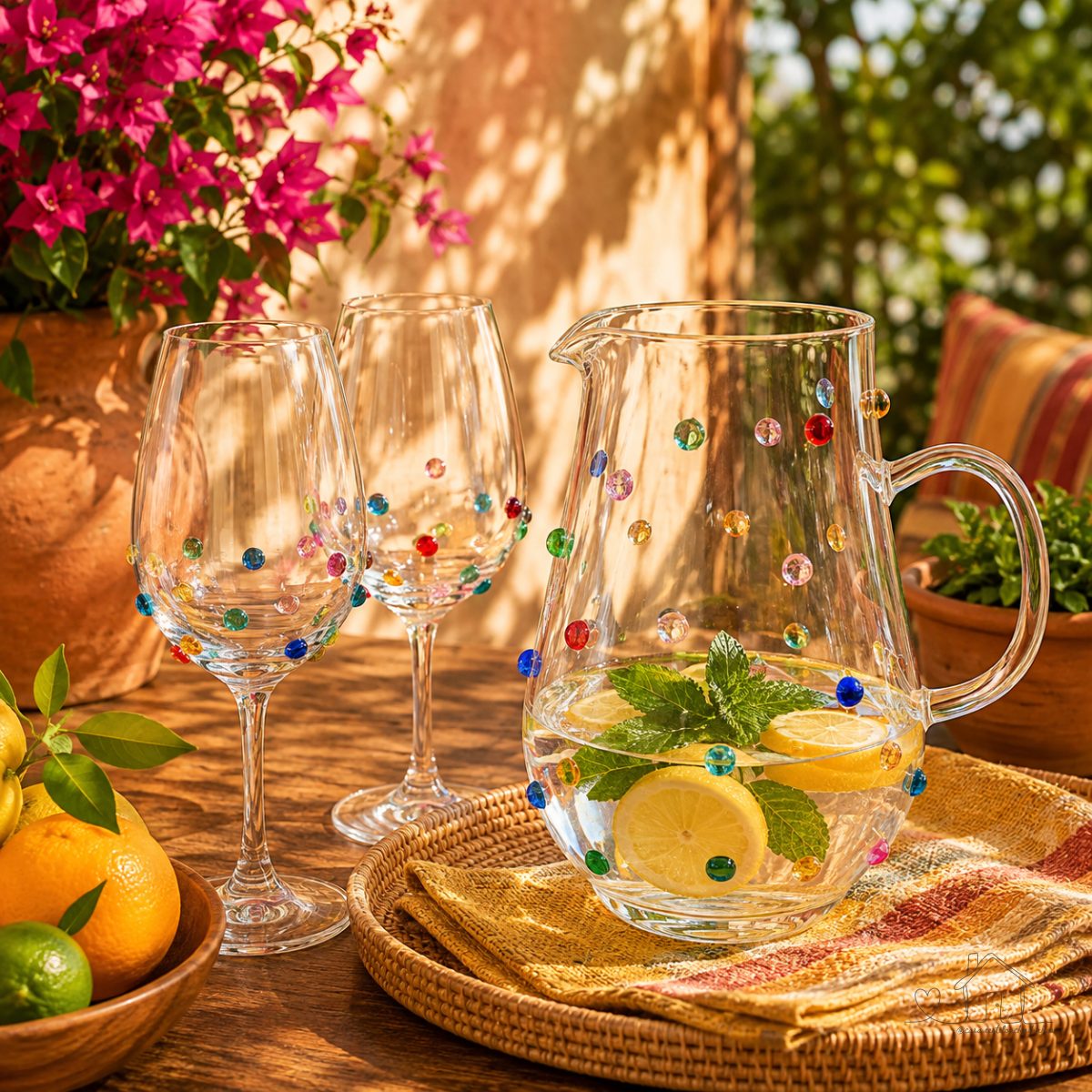 Taças de Cristal Vinho 580 ml Bohemia Titanium decorado com mini gemas 2 un Colors