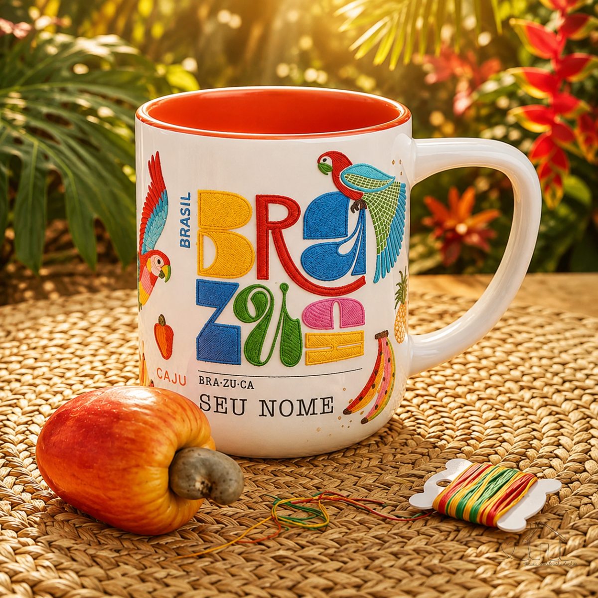 Canecas Brazucas | Brasilidade | Brasil estilo Farm | Floral | Personalizada com o nome