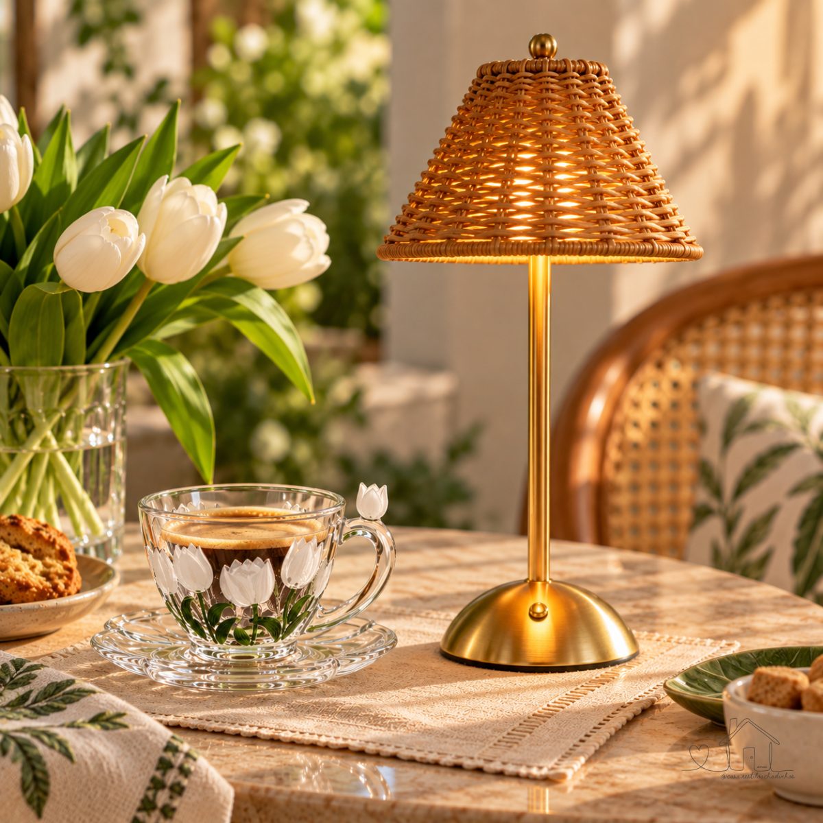Abajur De Mesa Luminária Rattan Minimalista Usb Zenlart Sem Fio