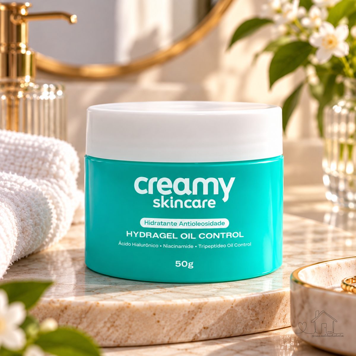 Hidratante Facial Gel Pele Oleosa - Controle de Oleosidade 24h - Toque Seco Matte - Hydragel Creamy