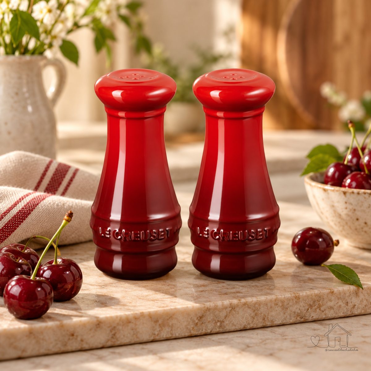 Le Creuset Conjunto Saleiro E Pimenteiro 110 ml Cerâmica Vermelho