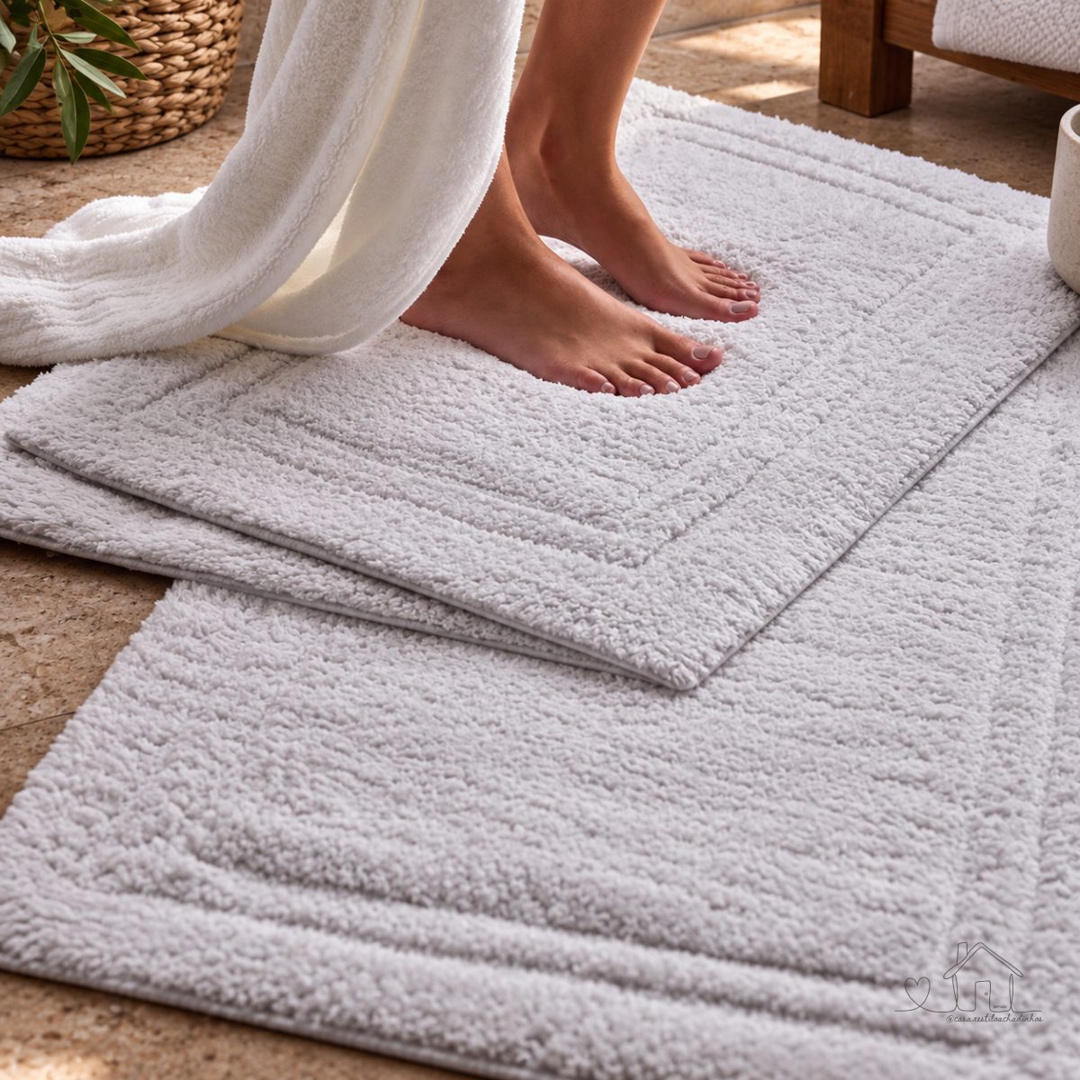 Buddemeyer Tapete para Casa Elegance, 100% Algodão, Branco