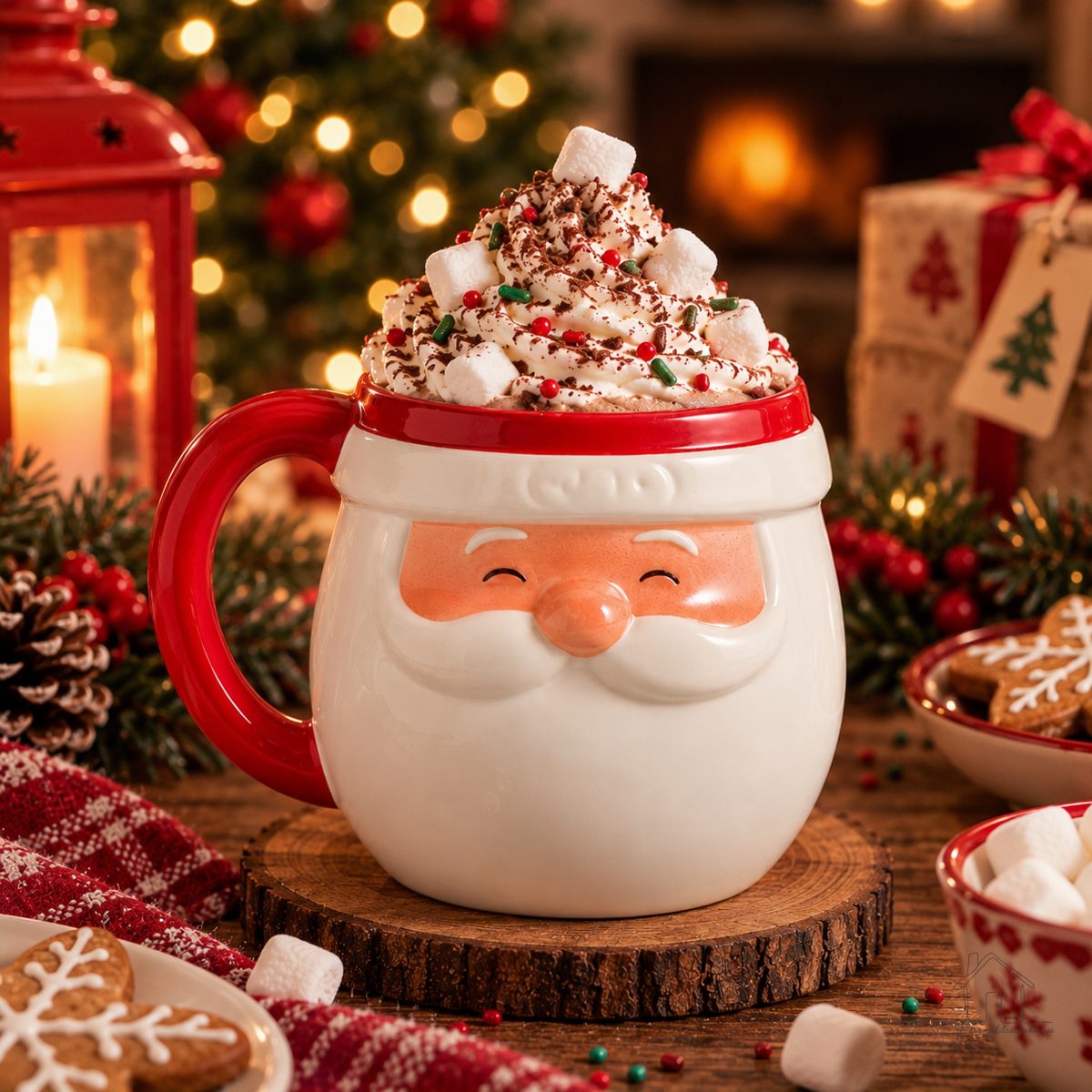 Caneca de Dolomita Natalina Papai Noel 330ml