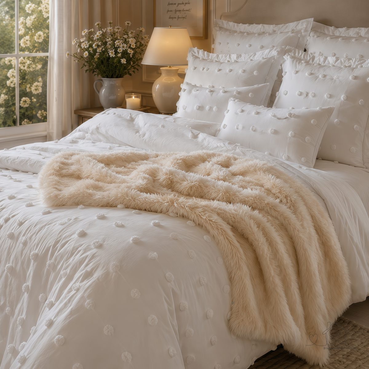 Cobre Leito Pompom Blogueira 300 Fios Acetinado 2 ou 3 Peças