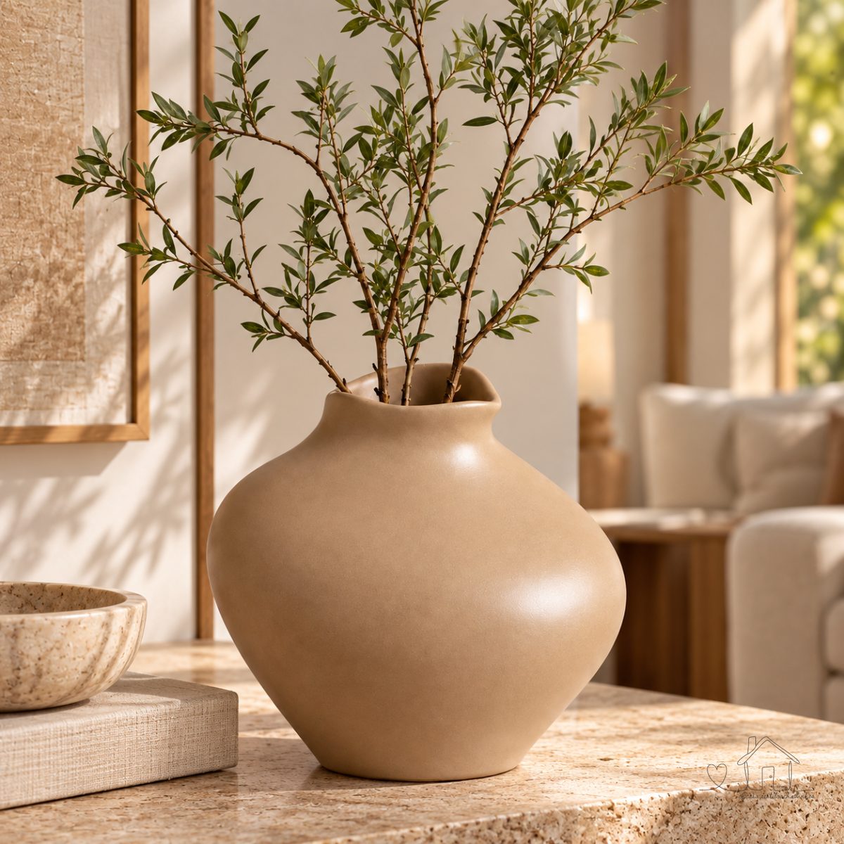 Vaso Decorativo Movimento 19x22cm Cerâmica Organica
