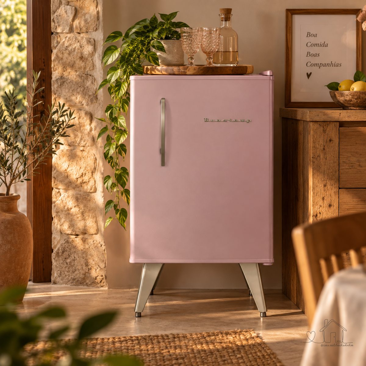 Frigobar Brastemp Retrô 76 Litros Rose Quartz