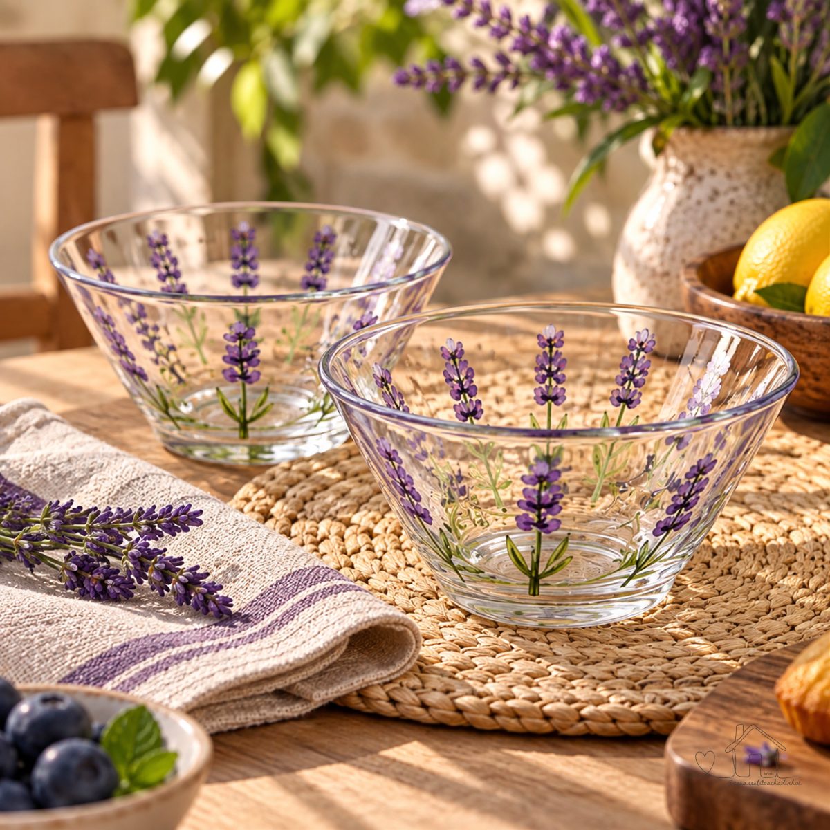 Kit 6 Bowls de Vidro 325ml Lavanda Lyor