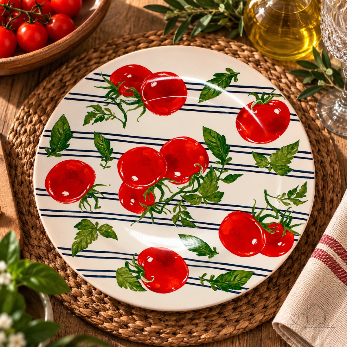 Prato Raso de Cerâmica Tomate Fresco Vermelho 27cm - Unid.
