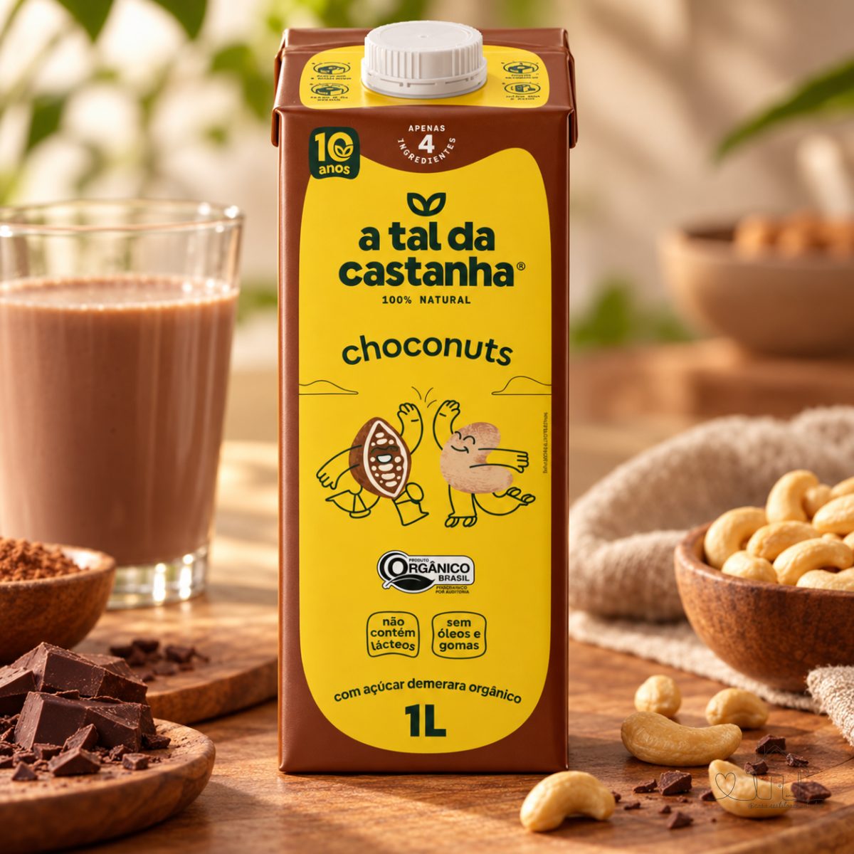 Achocolatado A Tal da Castanha Vegetal Orgânico Choconuts Caixa 1L