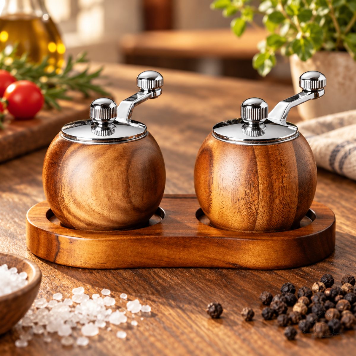 Moedor de Pimenta e Sal com Manivela Manual